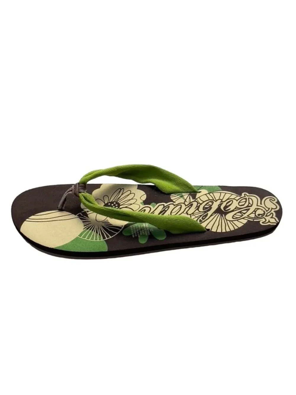 Women's Shoes COBIAN Flat Rubber Thongs Hawaiian Motif  Size 9 Hawaiian leisure
